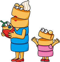 パンケーキママとホットケーコちゃん